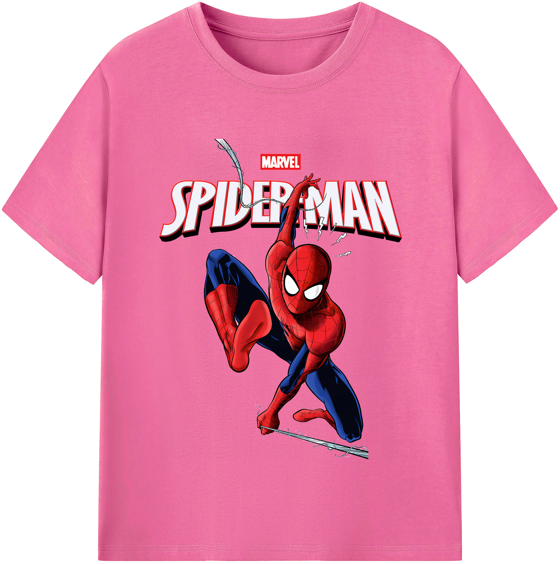 （画像用） Spider Man スパイダーマン レディースカジュアルプリントTシャツ（綿100％）